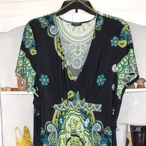 Green and Black Dress with Ties